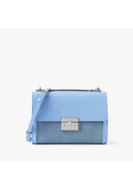 Charles Keith Chain Flap Shoulder Bag Denim Blue